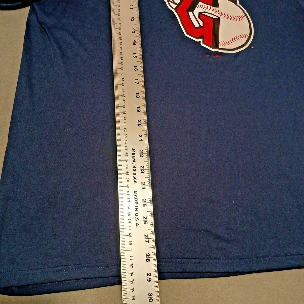 Nike‎ Dri-Fit CLEVELAND GUARDIANS Shirt Men's XXL Blue LOGO Tee MLB Baseball